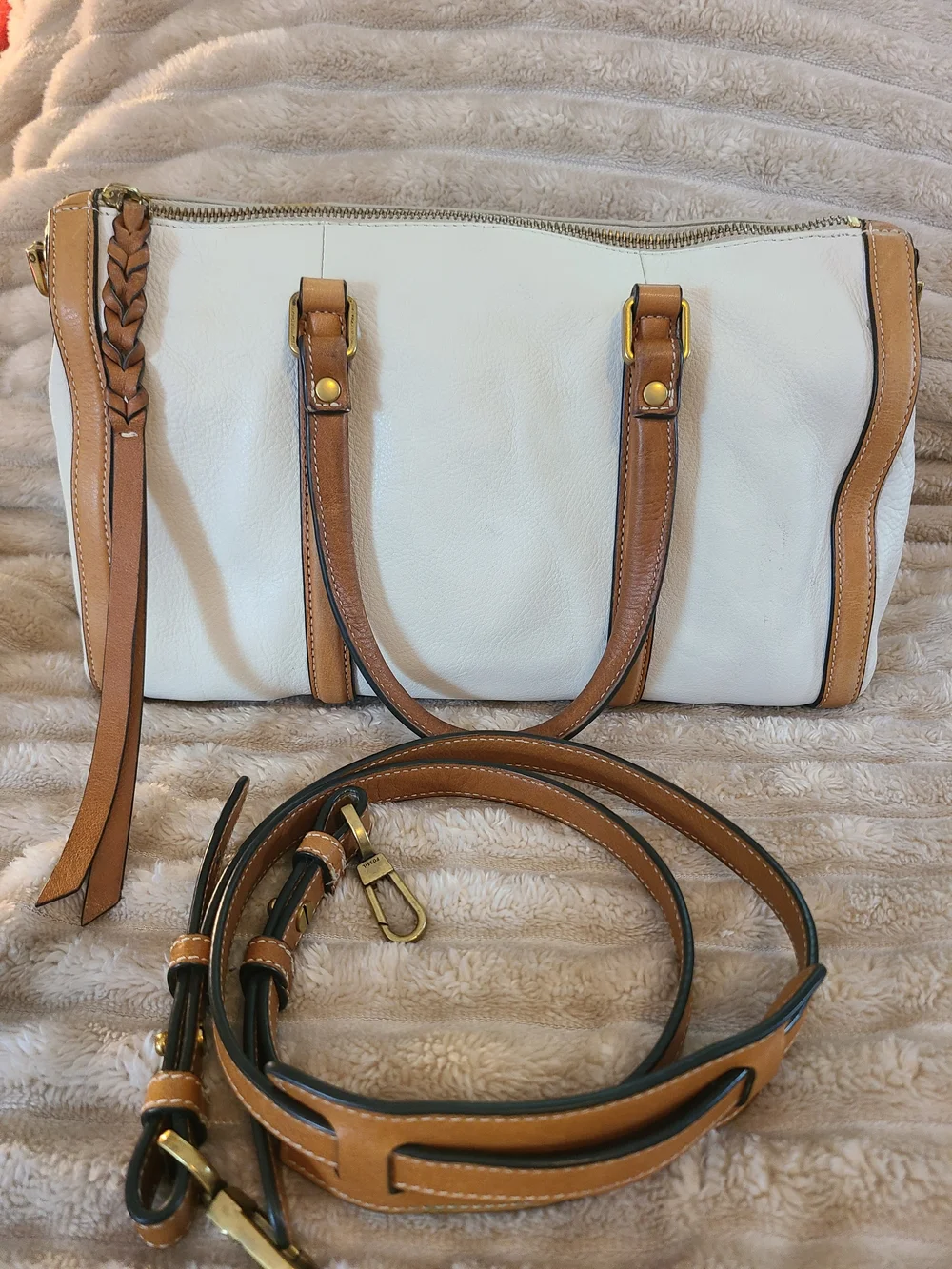Fossil Kendall Satchel Bag Genuine Leather